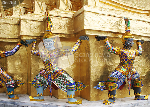 Image of Statues at the Grand Palace, Bangkok, Thailand.