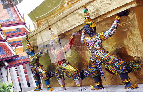 Image of Statues at the Grand Palace, Bangkok, Thailand.