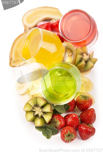 Image of banana jelly, kiwi and strawberry