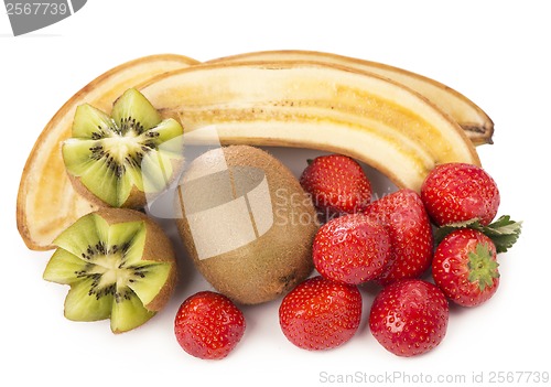 Image of Bananas, kiwi and strawberry