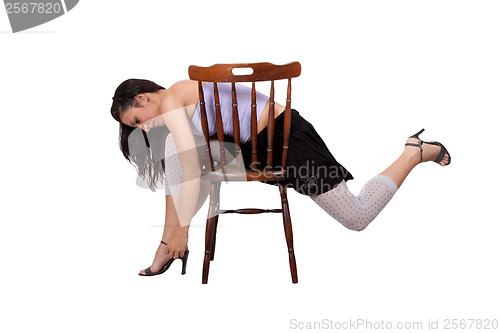 Image of Woman with chair