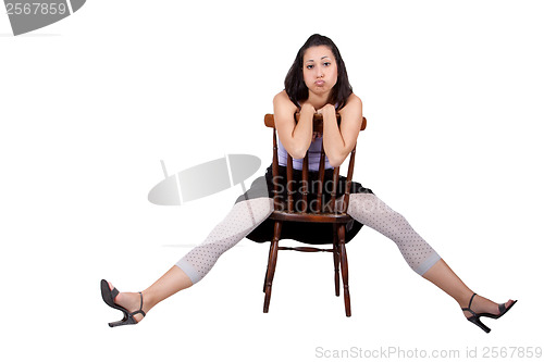 Image of Woman with chair