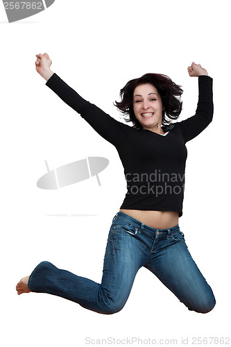 Image of Woman leaping up