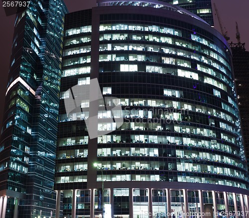 Image of Skyscrapers at night