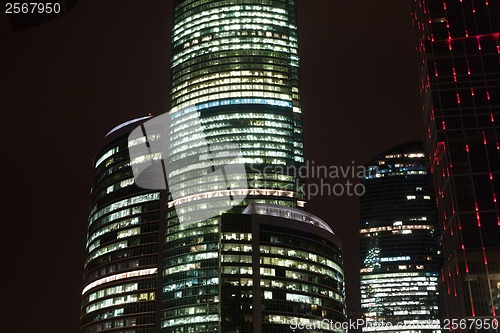 Image of Skyscrapers at night