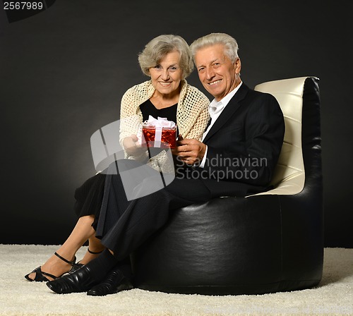 Image of Elderly couple celebrating holiday