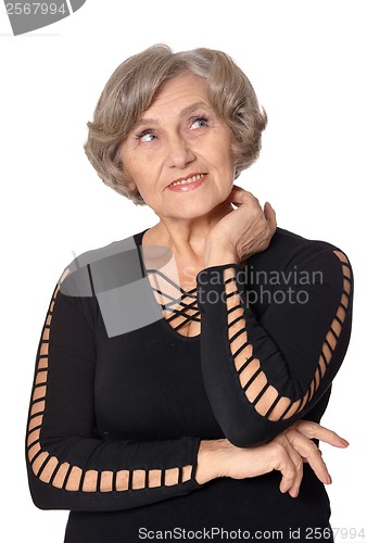 Image of Portrait of happy senior lady