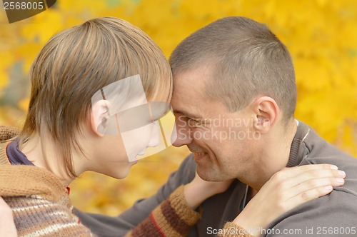 Image of Father and son on a walk