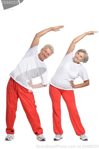 Image of Elderly couple in a gym