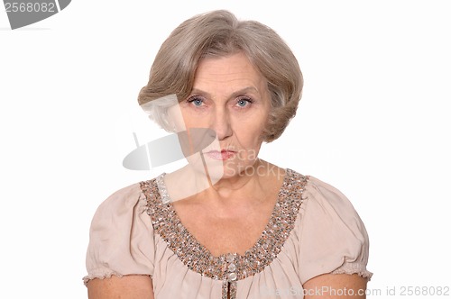 Image of Sad elderly woman portrait