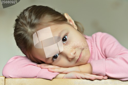 Image of Portrait of emotional little girl