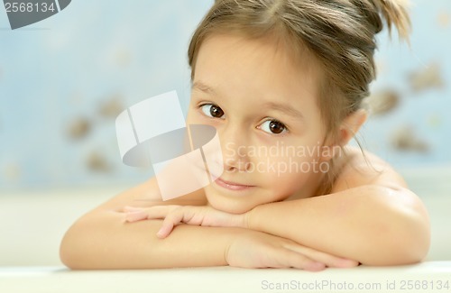 Image of Little girl in bath