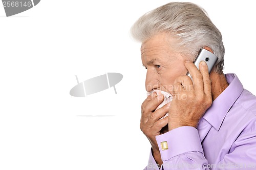 Image of Elderly man calling to the doctor