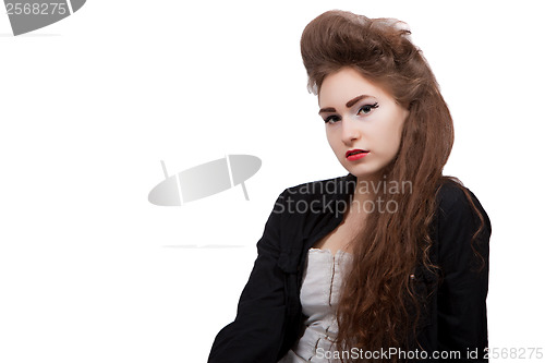 Image of Teenage girl in black and red clothes