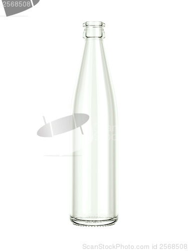 Image of Empty bottle for water or beer isolated on white