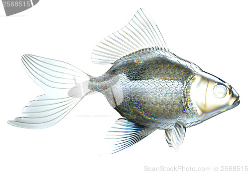 Image of Side view of glass fish isolated 