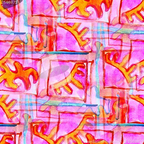 Image of pink seamless cubism abstract art Picasso texture watercolor wal
