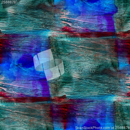 Image of blue red grunge texture, watercolor seamless background, vintage