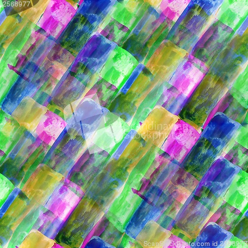 Image of green, blue, yellow background watercolor seamless