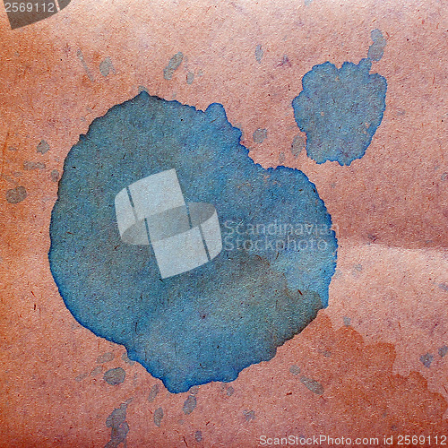 Image of watercolor abstract background blue paint color blob design spla