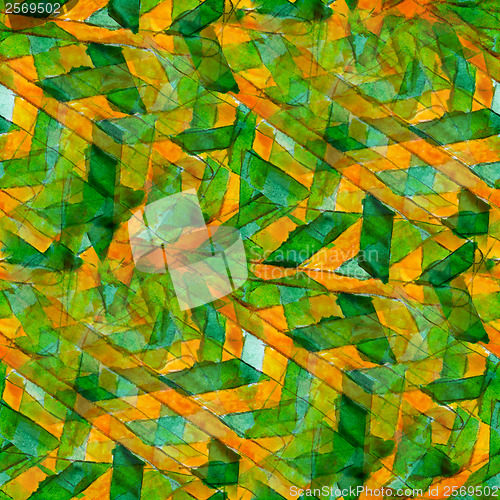 Image of green yellow seamless cubism abstract art Picasso texture waterc