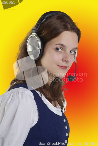 Image of Frau mit Headset | young woman with head set