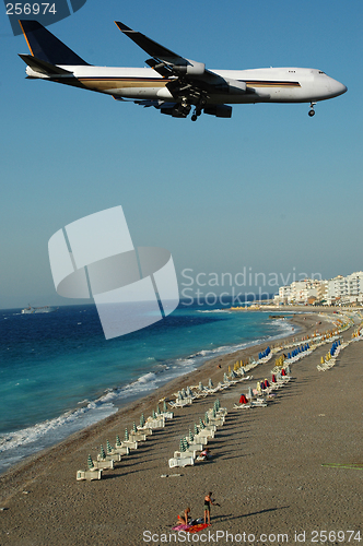 Image of Plane over beach