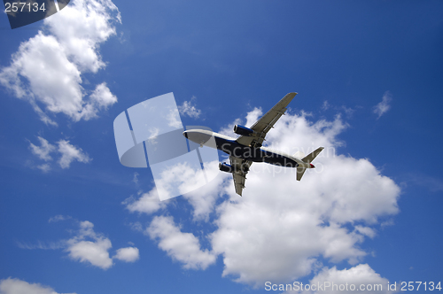 Image of Airliner and clouds