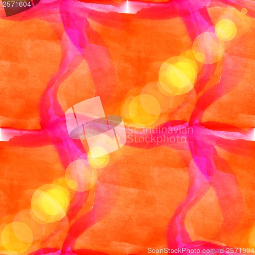 Image of sun glare watercolor orange pink on white for your design