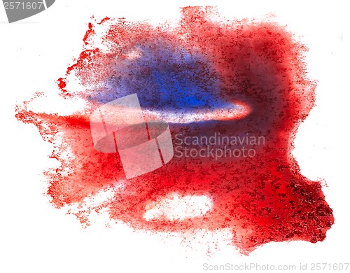Image of red, blue spot blotch texture isolated on a white background
