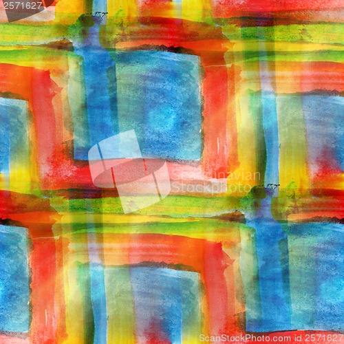 Image of blue, red, yellow art avant-garde background hand paint seamless