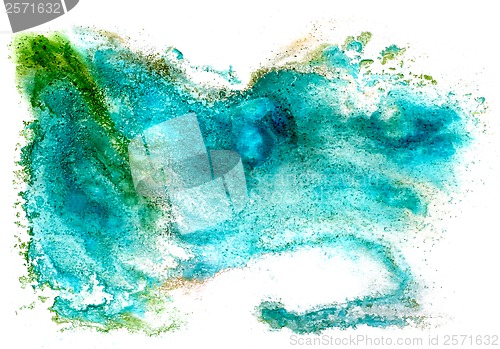 Image of watercolor isolated on white for your blue design