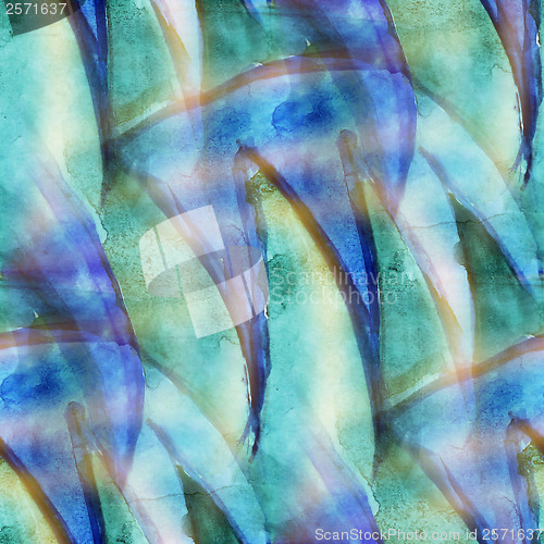 Image of tones abstract blue, brown isolated watercolor stain