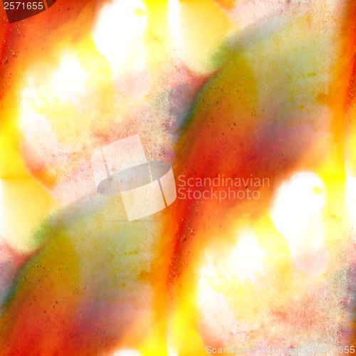 Image of sunlight watercolor brush green yellow red stroke abstract art a