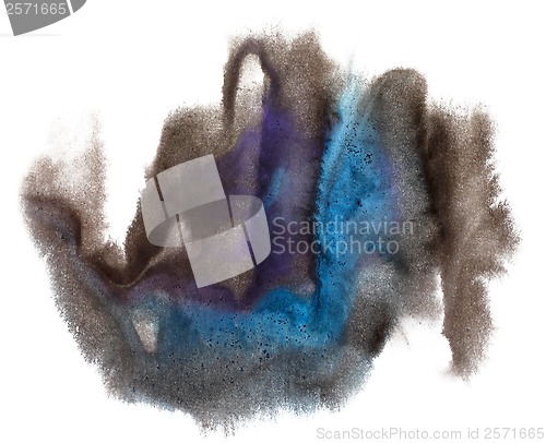 Image of watercolor brush blue black purple stroke abstract art artistic