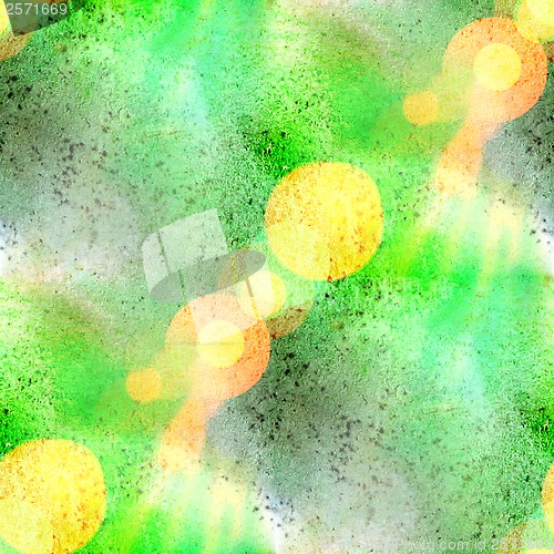 Image of sun glare watercolor green paint abstract blot