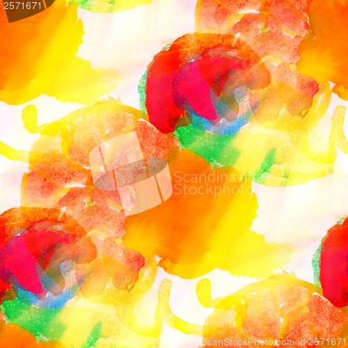 Image of sunlight watercolor red yellow green orange seamless abstract te