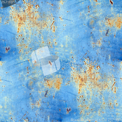 Image of grunge seamless background blue rusty metal