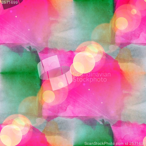 Image of bokeh abstract pink green watercolor seamless texture hand paint