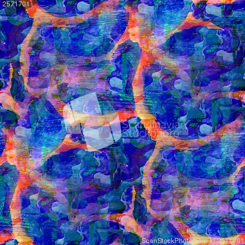 Image of grunge band blue, orange texture, watercolor seamless, band back