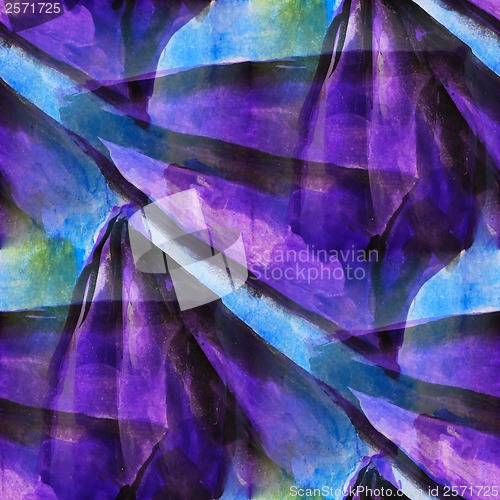 Image of seamless cubism purple, blue abstract art Picasso texture waterc