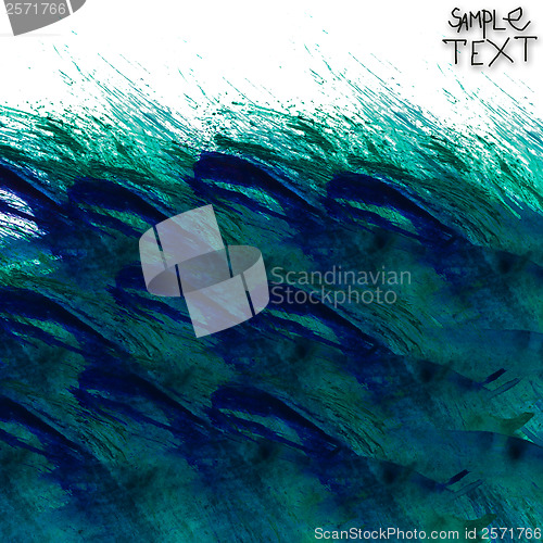 Image of background blue green hand watercolour brush texture wallpaper