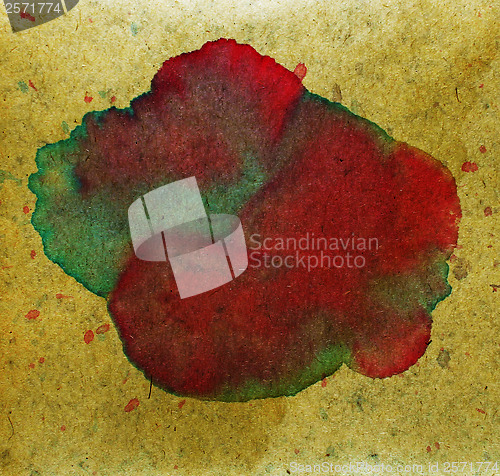 Image of watercolor old red green retro abstract paint background color b