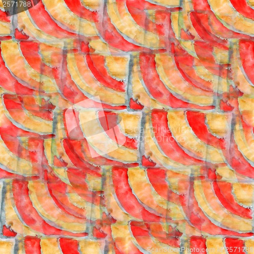 Image of yellow, red, stripes ornament grunge texture, watercolor ornamen