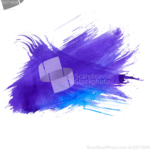 Image of blue watercolors spot blotch isolated