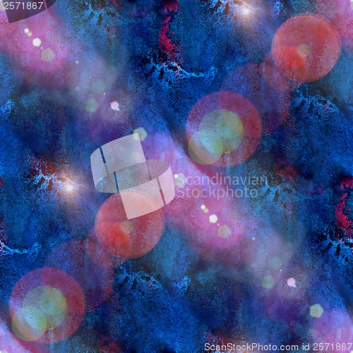 Image of sun glare art seamless texture, background watercolor dark Blue
