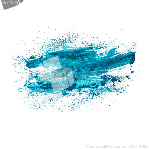 Image of blue watercolors spot blotch isolated