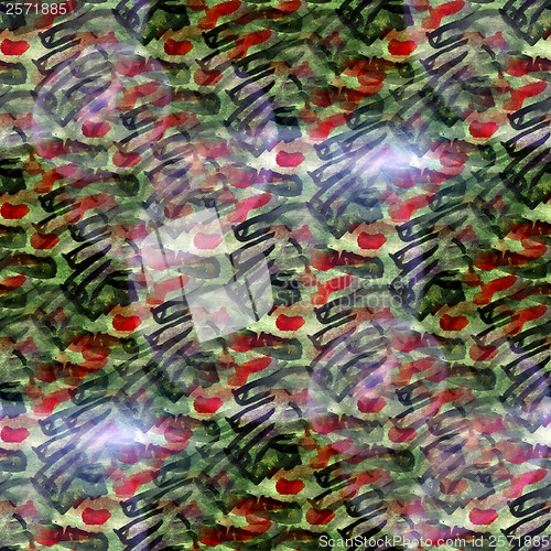Image of glare from art green red picture watercolor seamless background