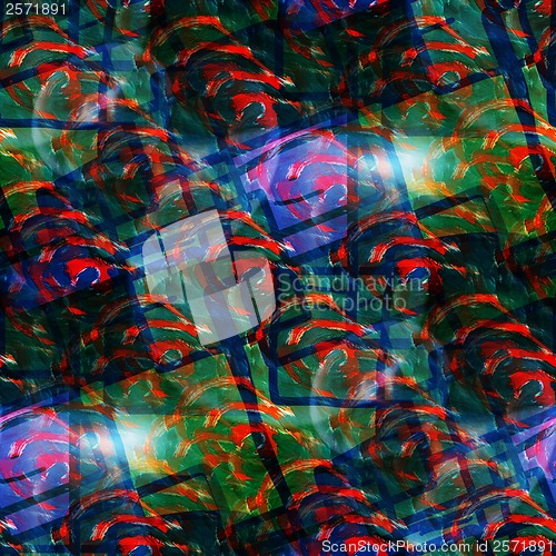 Image of seamless painting blue red orange watercolor