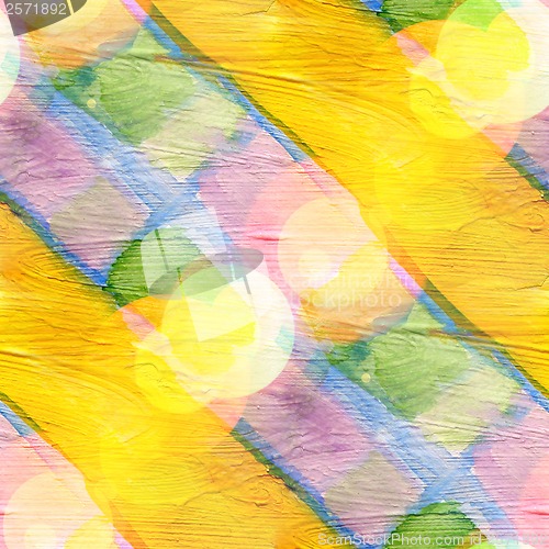 Image of bokeh seamless art blue, yellow, ornament watercolor design